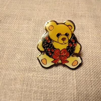 Cute Christmas Teddy Bear Pin