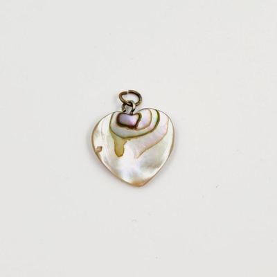 MOTHER OF PEARL HEART SHELL PENDANT