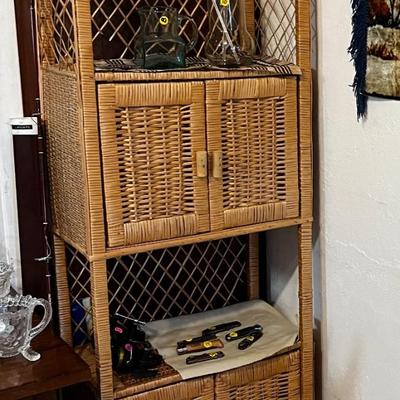 Vintage Wicker Shelf & Storage