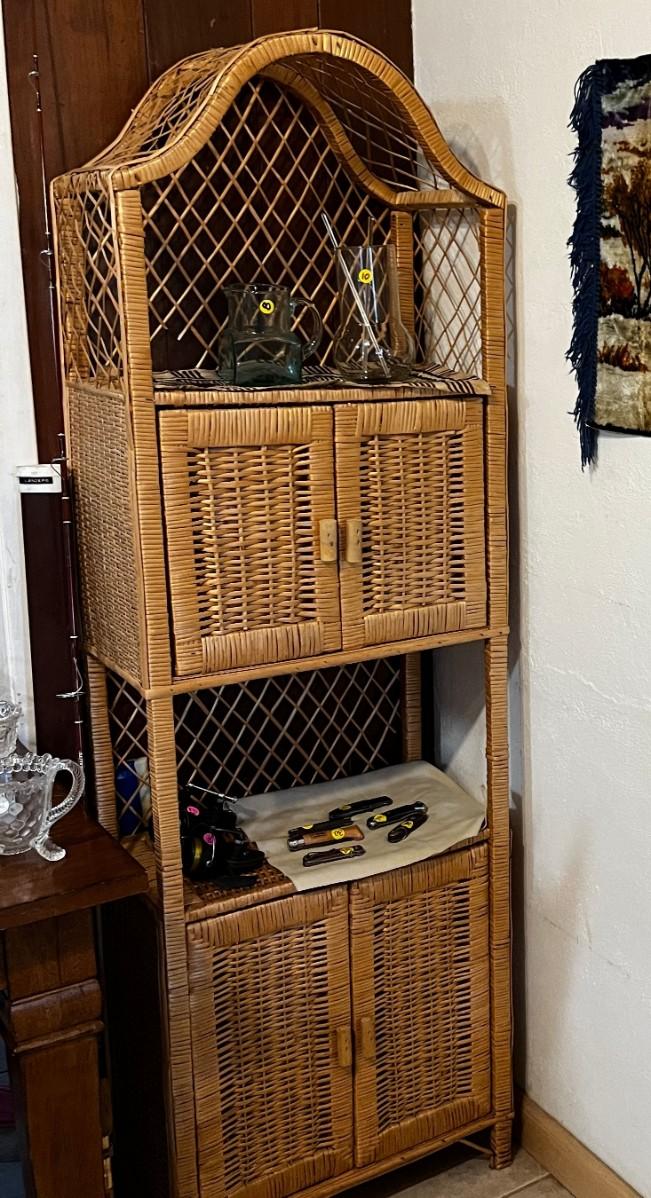 Vintage Wicker Shelf & Storage