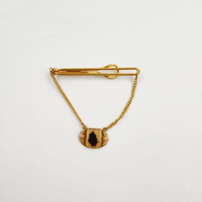 1930S AGATE GOLD FILLED TIE BAR
