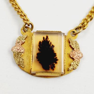1930S AGATE GOLD FILLED TIE BAR