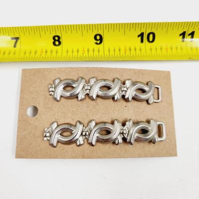 VINTAGE SILVER TONED DESIGNED LONG EARRINGS