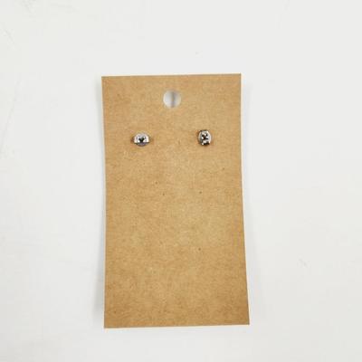 VINTAGE SILVER TONED DESIGNED LONG EARRINGS