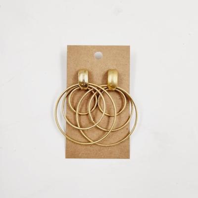 VINTAGE GOLD TONED TRIPLE HOOP EARRINGS
