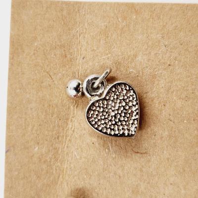 SILVER TONED HEART & TURQUOISE EARRINGS