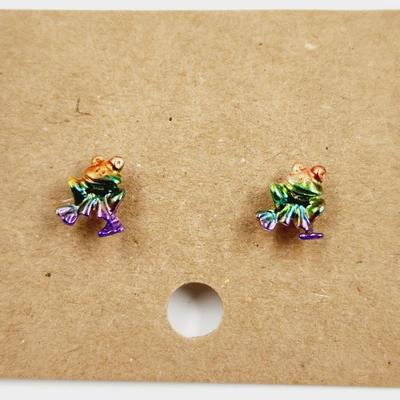 RAINBOW ðŸŒˆ FROG EARRINGS