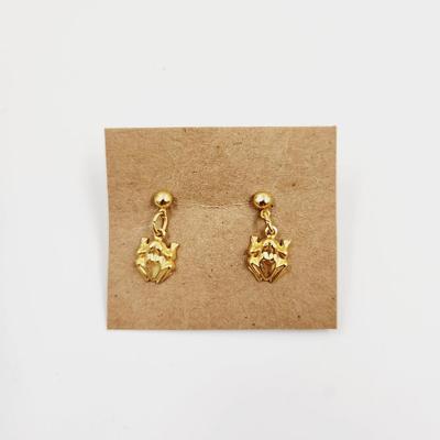 GOLD TONED DANGLE FROG EARRINGS