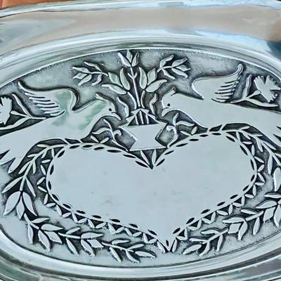 Wilton Armetale Lovebirds Heart Pewter Tray