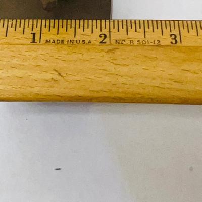 Vintage Brass Charcoal Burning Iron with Wood Handle