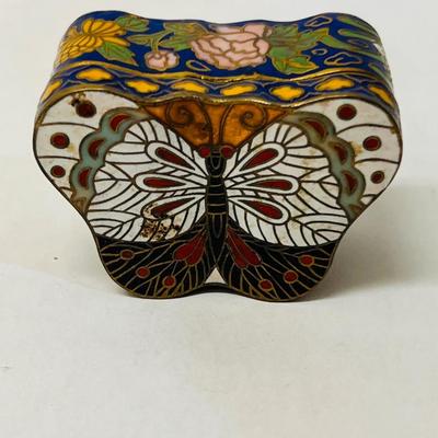 Vintage Cloisonne Butterfly Box