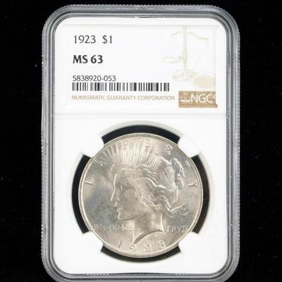 1923 Silver Peace Dollar NGC