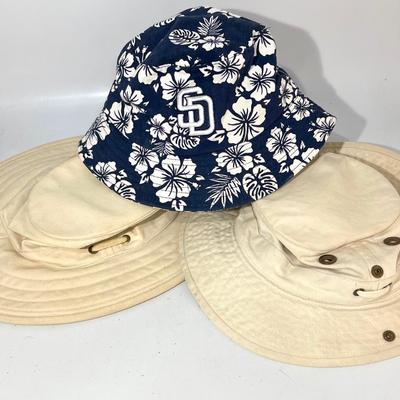 Set of 3 Bucket Beachy Gilligan Canvas Hats The Tilley Hat San Diego Floral