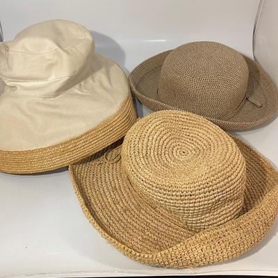 Set of 3 Straw Woven Sun Hats