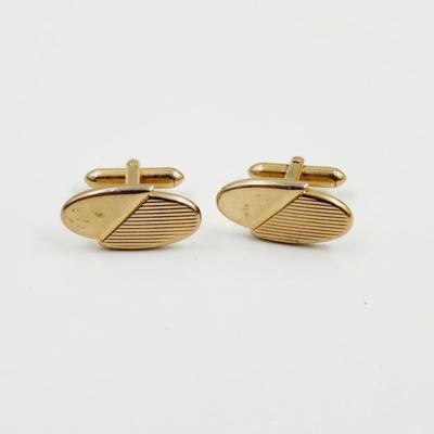 VINTAGE SWANK GOLD TONE CUFF LINKS