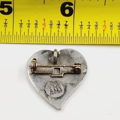 CUTE PEWTER HEART PIN