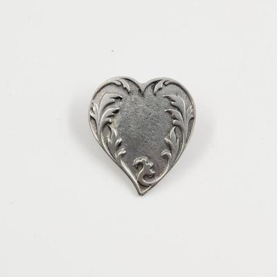 CUTE PEWTER HEART PIN