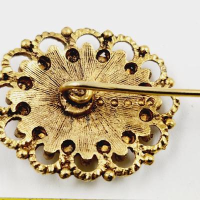 GOLD TONED ABALONE PIN