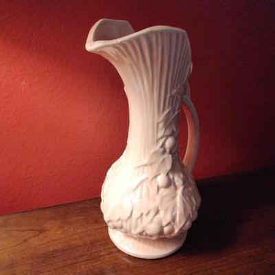 Ewer Shaped Salmon Colored McCoy Vase Circa early 1940's