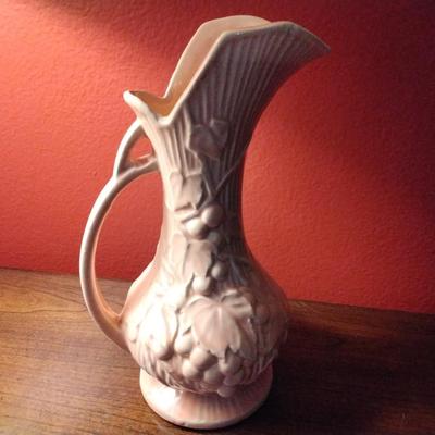 Ewer Shaped Salmon Colored McCoy Vase Circa early 1940's