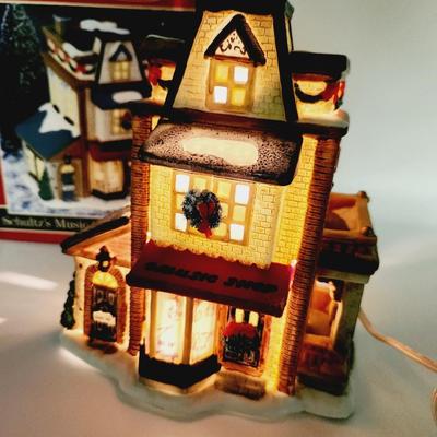 CHRISTMAS ST NICHOLAS SQUARE SCHULTZ MUSIC SHOP LIGHT UP HOUSE