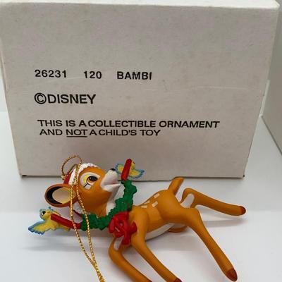 LOT 7: Christmas Magic Disney Ornaments: Bambi, Pinocchio & Figaro