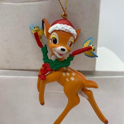 LOT 7: Christmas Magic Disney Ornaments: Bambi, Pinocchio & Figaro