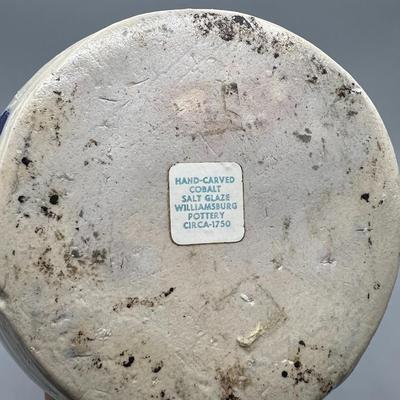 Vintage Williamsburg Pottery Cobalt Salt Glaze Pitcher