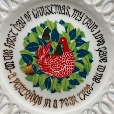 Vintage Midcentury Fred Roberts Co. First Day of Christmas Collector Plate
