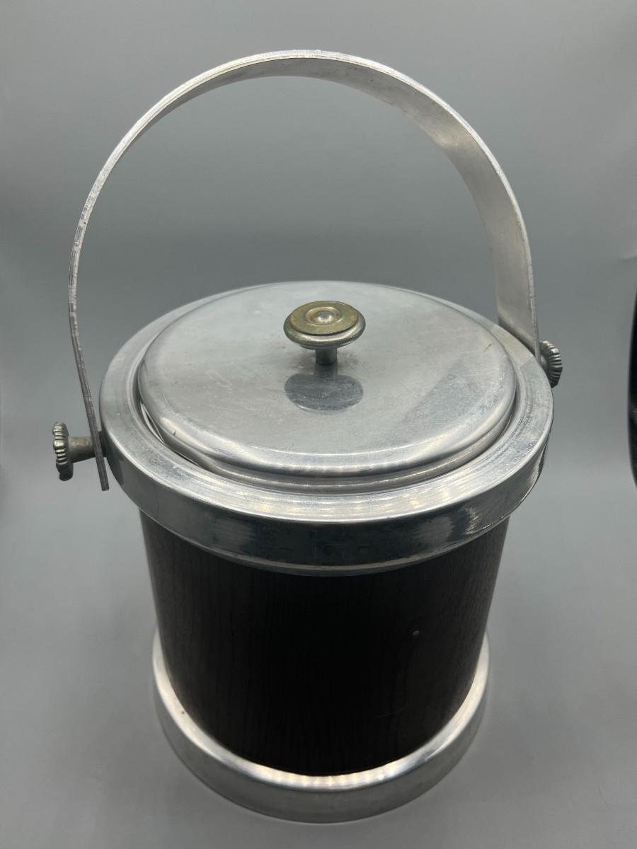 Vintage Retro Ice Bucket with Lid and Tongs