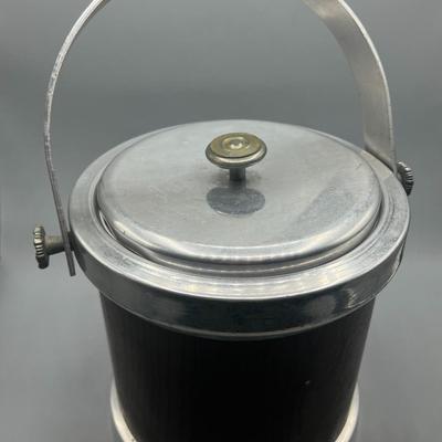 Vintage Retro Ice Bucket with Lid and Tongs