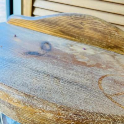 Retro Mini Oak Curved Glass China cabinet.