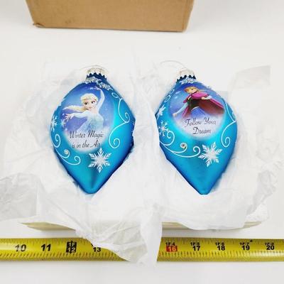 DISNEY FROZEN HEIRLOOM GLASS "FOLLOW YOUR DREAMS" COLLECTABLE ORNAMENTS
