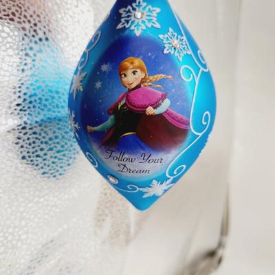 DISNEY FROZEN HEIRLOOM GLASS "FOLLOW YOUR DREAMS" COLLECTABLE ORNAMENTS