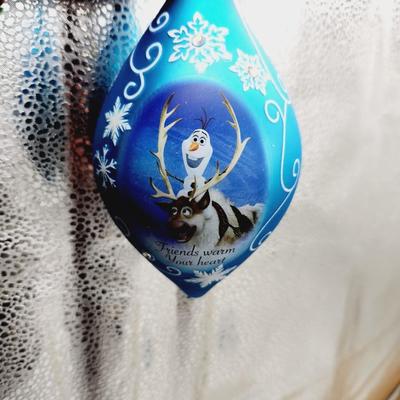 DISNEY FROZEN HEIRLOOM GLASS "FRIENDS WARM YOUR HEART" COLLECTABLE ORNAMENTS