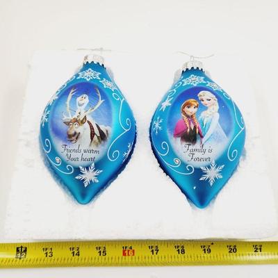 DISNEY FROZEN HEIRLOOM GLASS "FRIENDS WARM YOUR HEART" COLLECTABLE ORNAMENTS