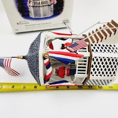 DEPARTMENT 56 CELEBRATE AMERICA STARS & STRIPES FOREVER GAZEBO MUSIC BOX  - WORKS