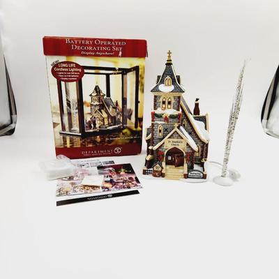 DEPARTMENT 56 BATTERY OPERATED ST STEPHENS CHURCH - WORKS