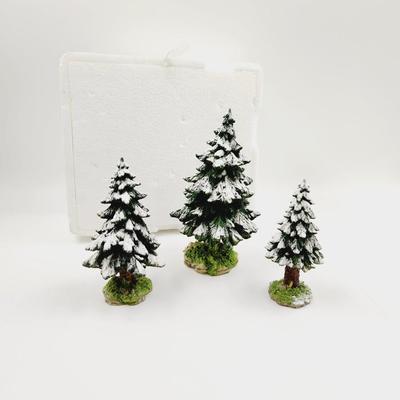DEPARTMENT 56 SNOW DECORATED SPRUCE TREES 3 PC