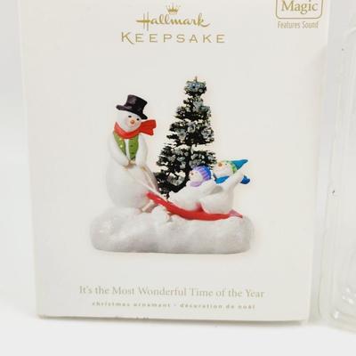 HALLMARK KEEPSAKE MAGIC ORNAMENT - ITS THE MOST WONDERFUL TIME OF THE YEAR