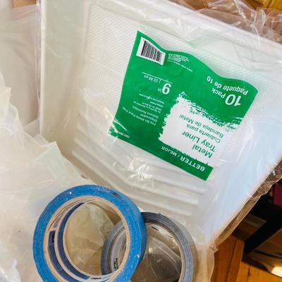 Box lot of painting supplies