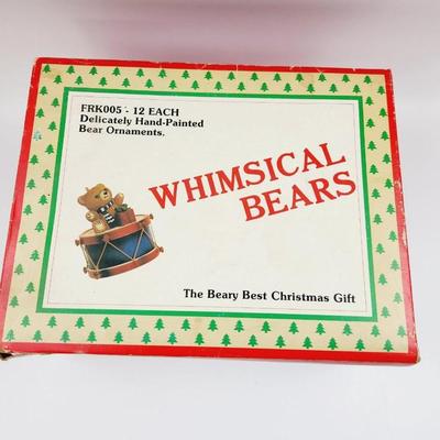 VINTAGE WHIMSICAL MUSICAL BEAR ORNAMENT COLLECTION (9 INCLUDED)