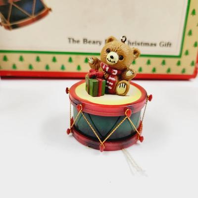 VINTAGE WHIMSICAL MUSICAL BEAR ORNAMENT COLLECTION (9 INCLUDED)