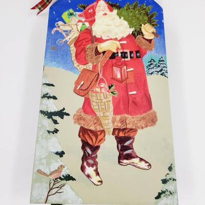DECORATED WOODEN SANTA SLEIGH DECOR