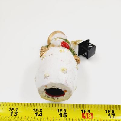 SMALL SNOWMAN WITH A LAMP FIGURINE