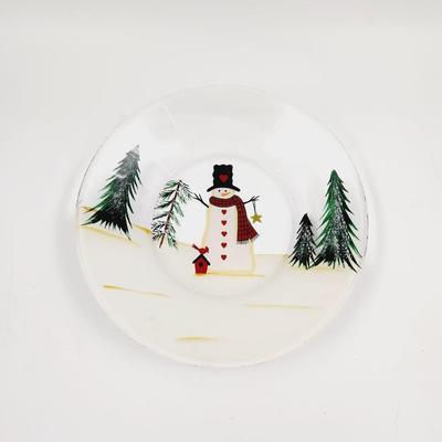 HAND PAINTED CHRISTMAS GLASS PAINT SCENE