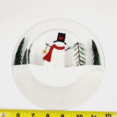 HAND PAINTED CHRISTMAS GLASS PAINT SCENE