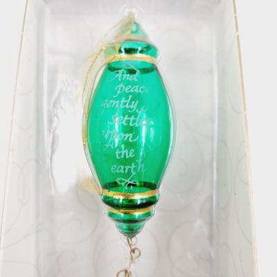 HALLMARK PERFECT HARMONY ETCHED GLASS "PEACE" ORNAMENT