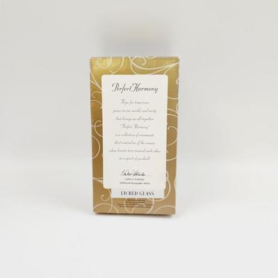 HALLMARK PERFECT HARMONY ETCHED GLASS "PEACE & GOOD WILL" ORNAMENT
