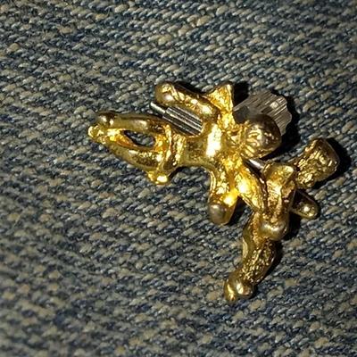 Small Gold Cherub Stud Earrings
